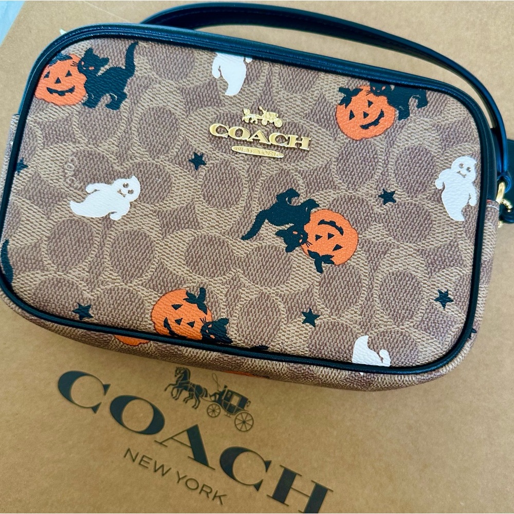 NWT ❤️ LAST ONE ❤️ Coach Mini Jamie Camera Bag Signature Canvas Halloween CW432 - Picture 11 of 15